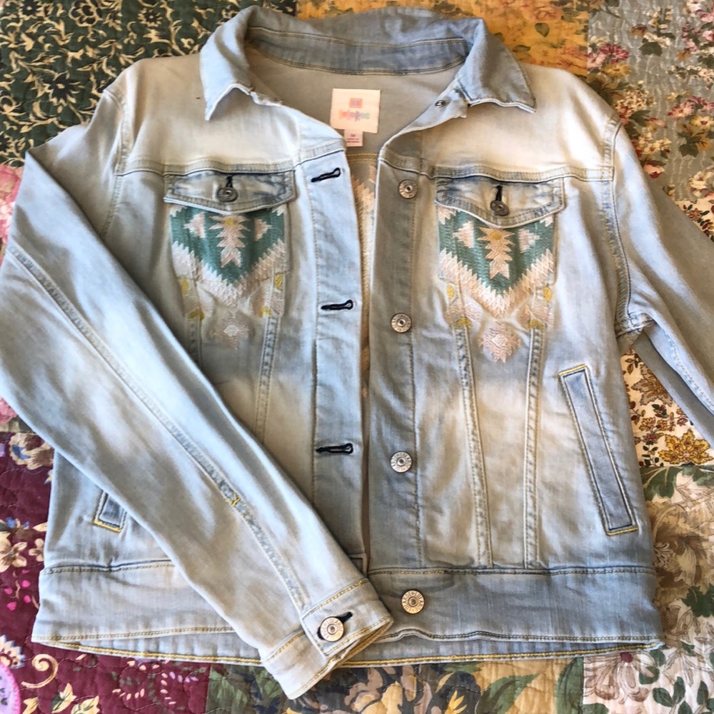 LuLaRoe Aztec Denim Jacket
